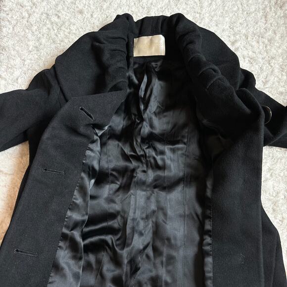 VTG Fleurette Loro Piana Sz 6 Wool Cashmere Blend Black Coat Quiet Luxury - Picture 12 of 13